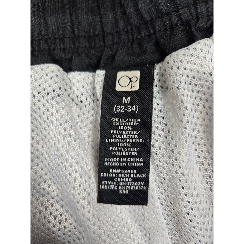 Ocean Pacific Mens Board Shorts Size M 32-34 Black Blue Striped Swim Trunks OP - Picture 2 of 12